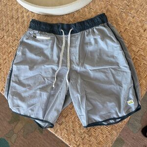 Vuori Men's Gray and Black Athletic Shorts